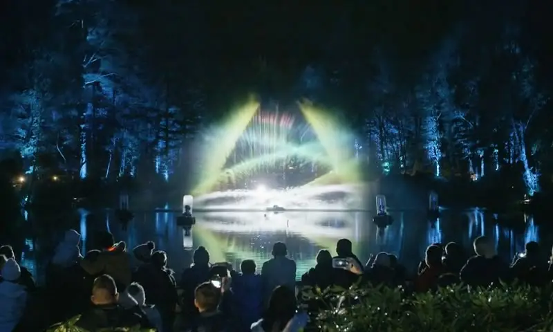 Shimmer outside lighting display in Scotland by STROMA Films