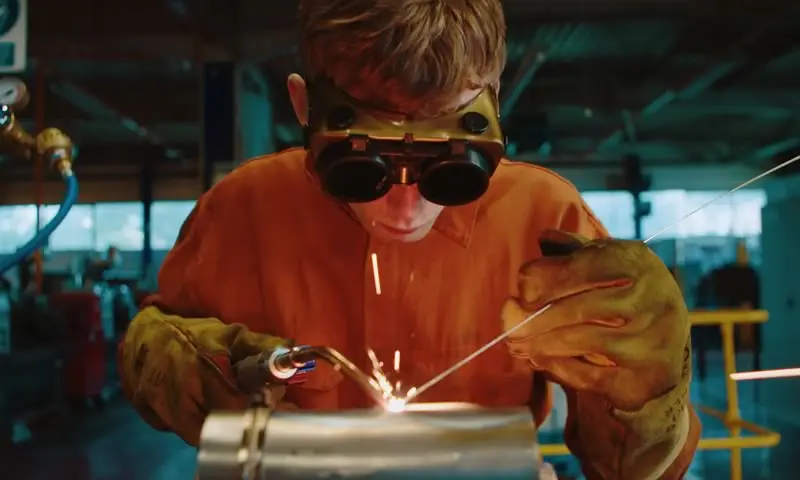 Young designer welding at Scottish Design Relay by STROMA Films